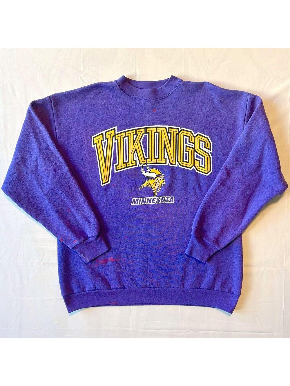 Vintage 1990s Minnesota Vikings Logo Athletic Purple Sweatshirt NFL Size Large